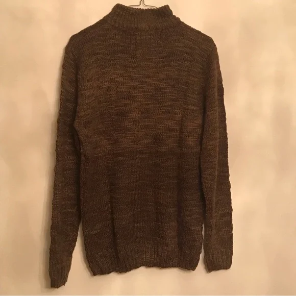 KIAN D MENS BROWN KNIT THREE BUTTON PULLOVER SWEATER - Picture 2 of 8